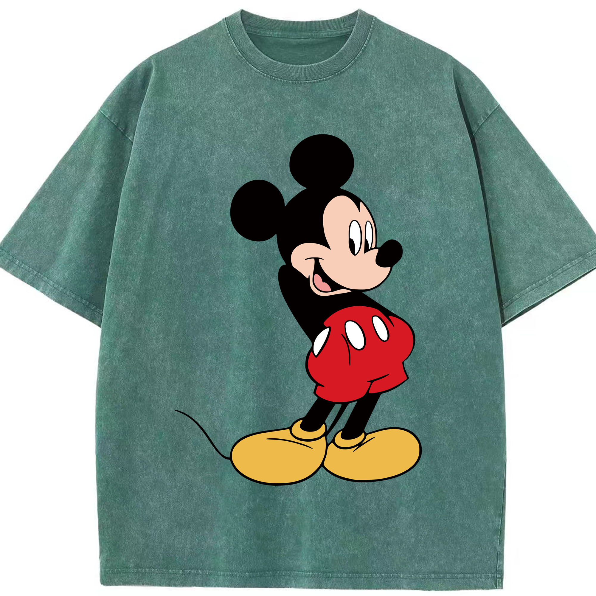 （画像用） ミッキーマウス Mickey Mouse 綿100% ヴィンテージ風 半袖Tシャツ（フロントプリント）